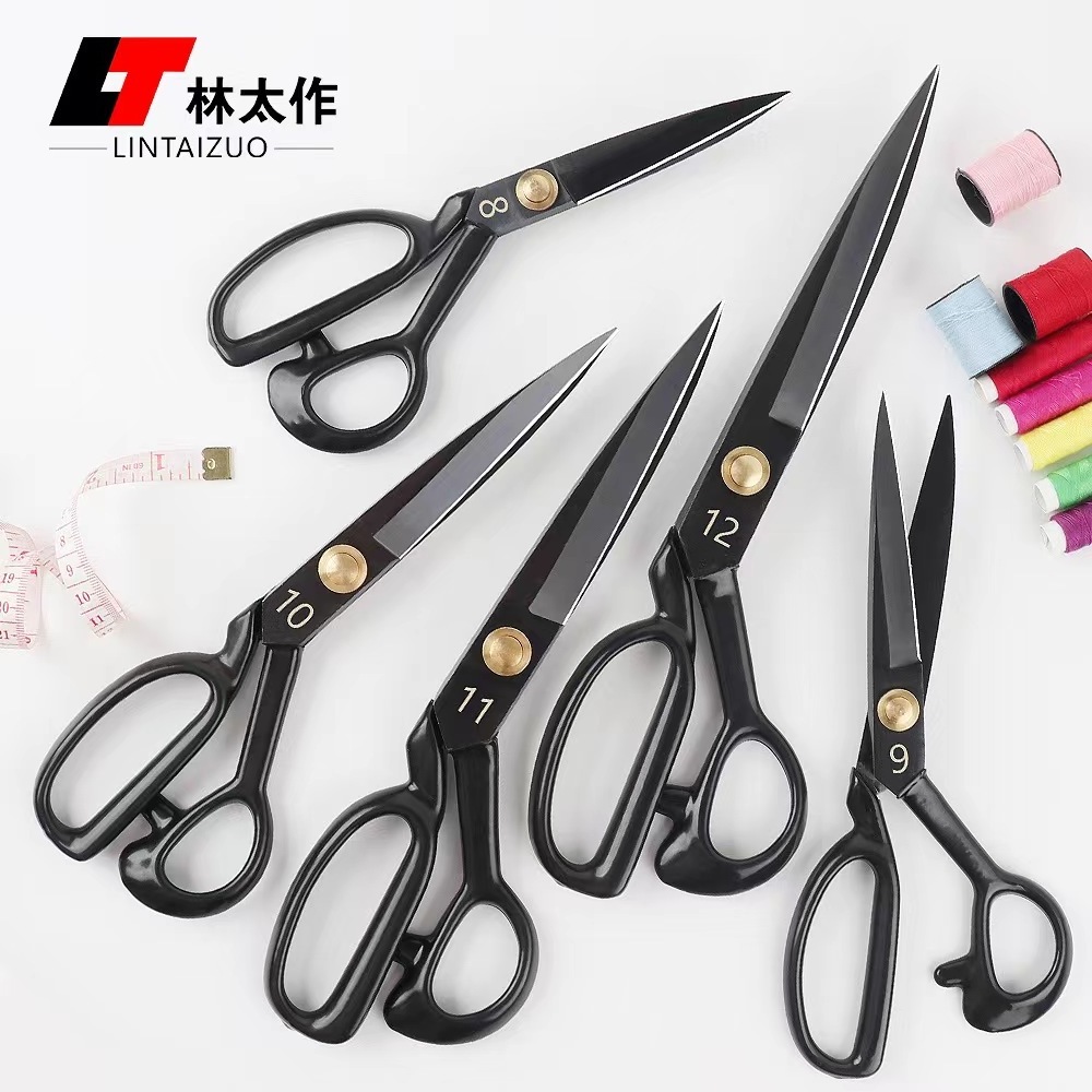 Wholesale Professional Black Non-stick Plated Tailoring 12 Inch Tailoring Machine Sewing Tailor Scissors