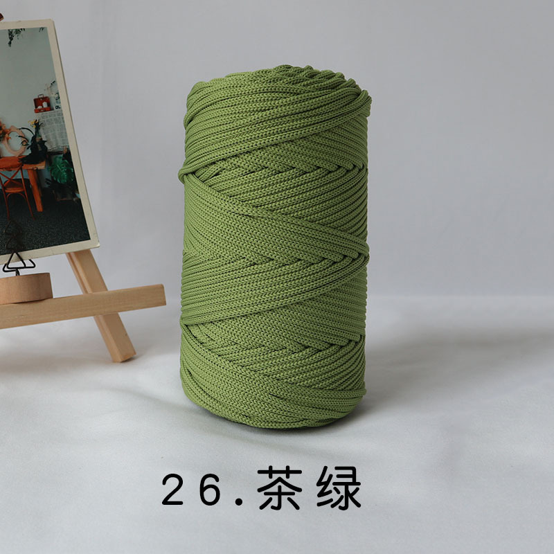 4mm Polyester Braided Macrame Cord 150meter /492Feet,Elastic Yarn for Crocheting Bag Cord for DIY Crafts,Plant Hangers, Bag