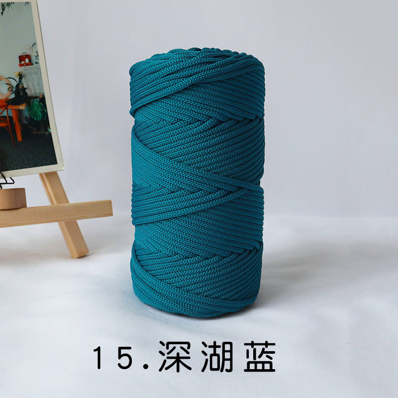 4mm Polyester Braided Macrame Cord 150meter /492Feet,Elastic Yarn for Crocheting Bag Cord for DIY Crafts,Plant Hangers, Bag