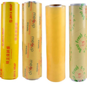 Factory price super clear jumbo roll stretch food cling wrap plastic roll cling film