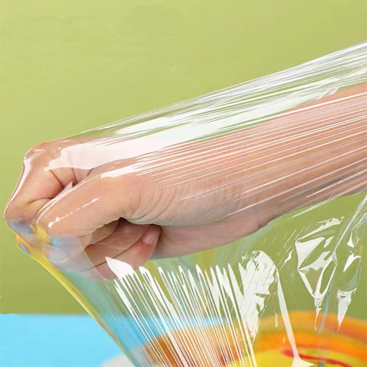 Factory price super clear jumbo roll stretch food cling wrap plastic roll cling film