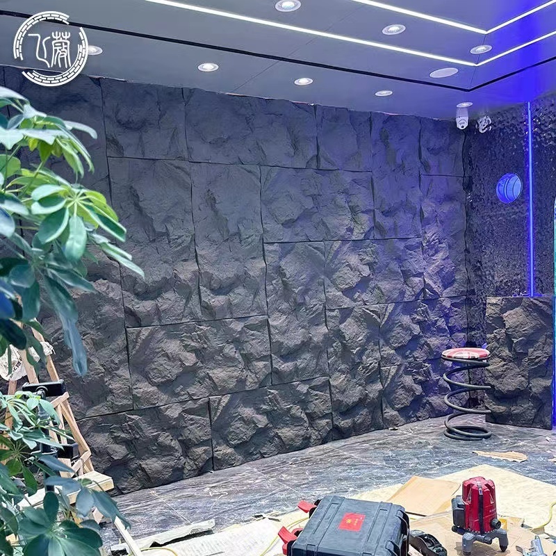 PU faux mountain rock one panel one wall veneer panels PU culture foam stone factory wholesale price