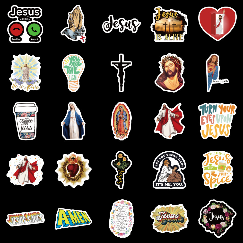 Wholesale Waterproof 100Pcs Per Bag Jesus Love  Stickers Decal 100pcs Bible Christian Motivational Letter Stickers