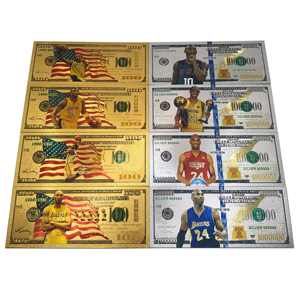 new Design Kobe Bryant Commemoration 24k Gold Foil For Collection Us Banknote