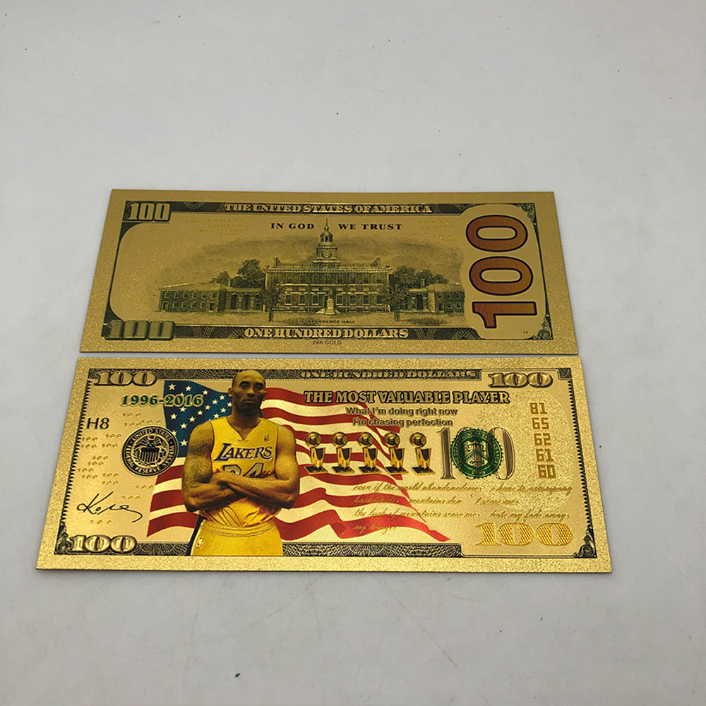 new Design Kobe Bryant Commemoration 24k Gold Foil For Collection Us Banknote