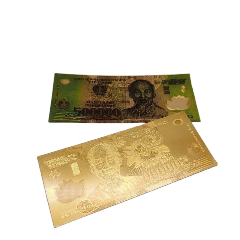 Custom gold foil collection banknote 500000 dollar gold foil banknotes South Korean Won