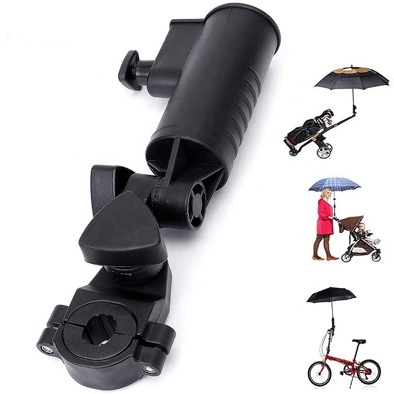 OEM Golf Cart Umbrella Holder Universal for Push Cart Adjustable Size Angle Stroller Attachment with Clamp for Bike Stroller