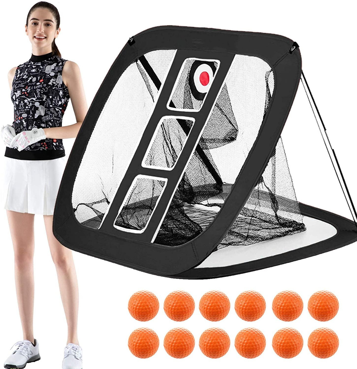 Hot Sales Golf Chipping Net Practice Outdoor Indoor Pop Up Hitting Nets Adjustable Warm Up Golf Training Aids Swing Practice