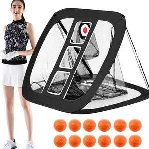 Hot Sales Golf Chipping Net Practice Outdoor Indoor Pop Up Hitting Nets Adjustable Warm Up Golf Training Aids Swing Practice