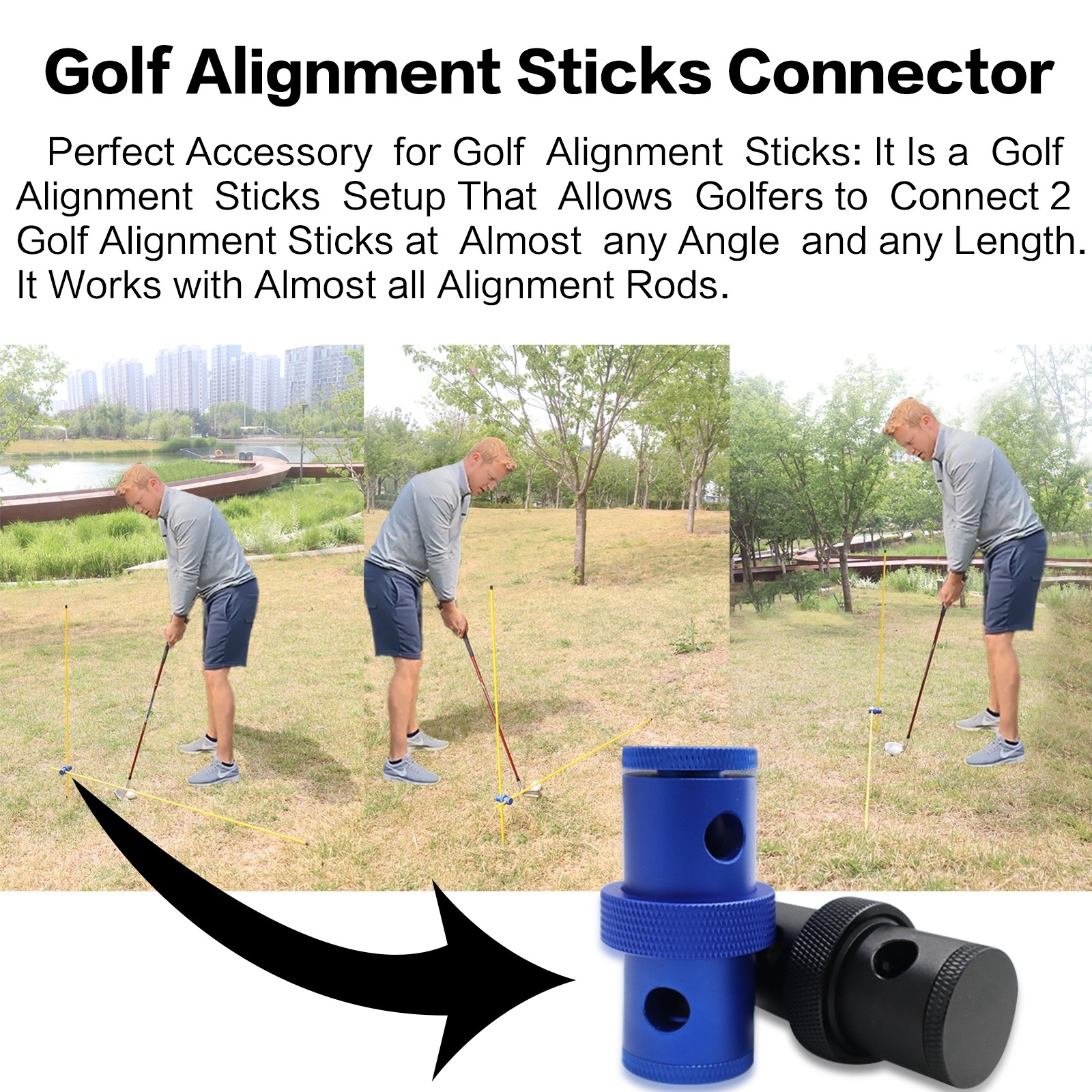 Wholesale Golf Alignment Stick 90 Degree Connector Golf Swing Plane Aiming Putting Practice Trainer Aid Equipment Rod Sticks