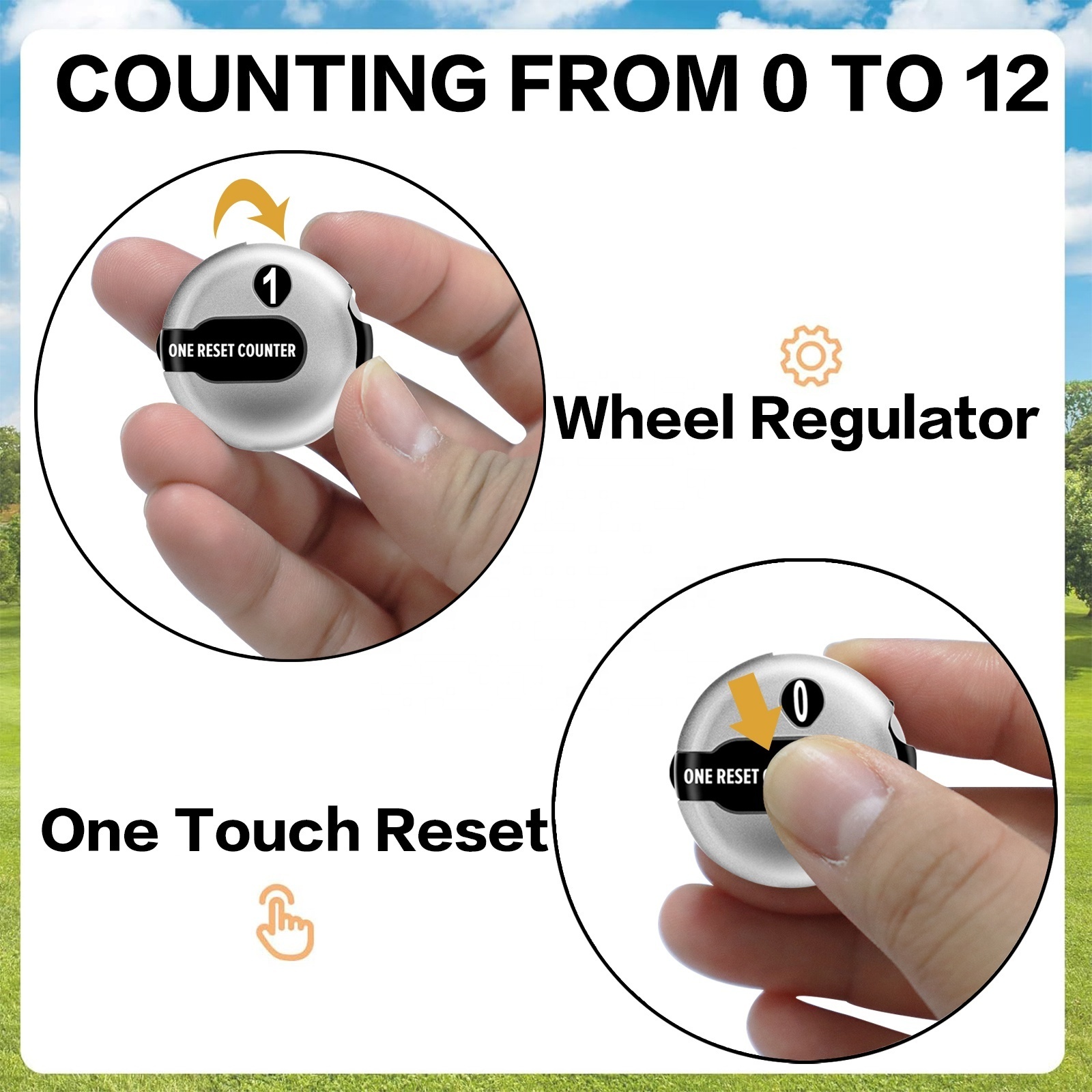 Wholesale Golf Score Counter Golf Stroke Clicker With One Touch Reset For Golf Course Scorekeeper Mitten Clip Pole Counter