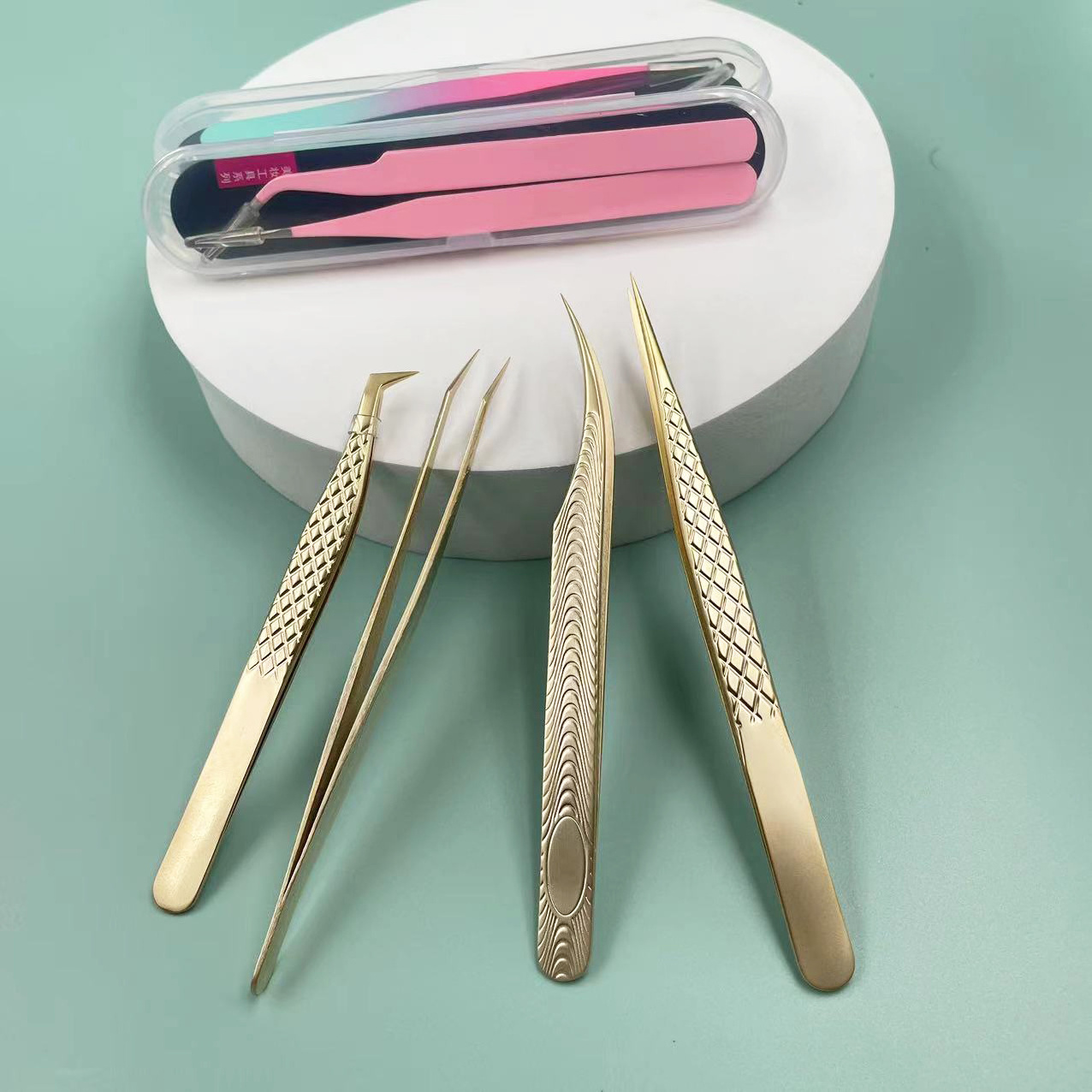 Grafted eyelash tweezers high-density planting eyelash peacock clamp flowering tweezers butterfly clamp elbow tweezers tool