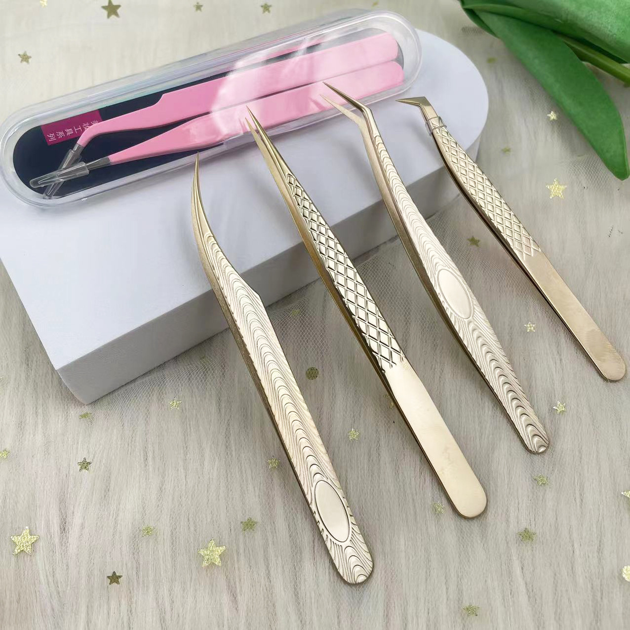 Grafted eyelash tweezers high-density planting eyelash peacock clamp flowering tweezers butterfly clamp elbow tweezers tool