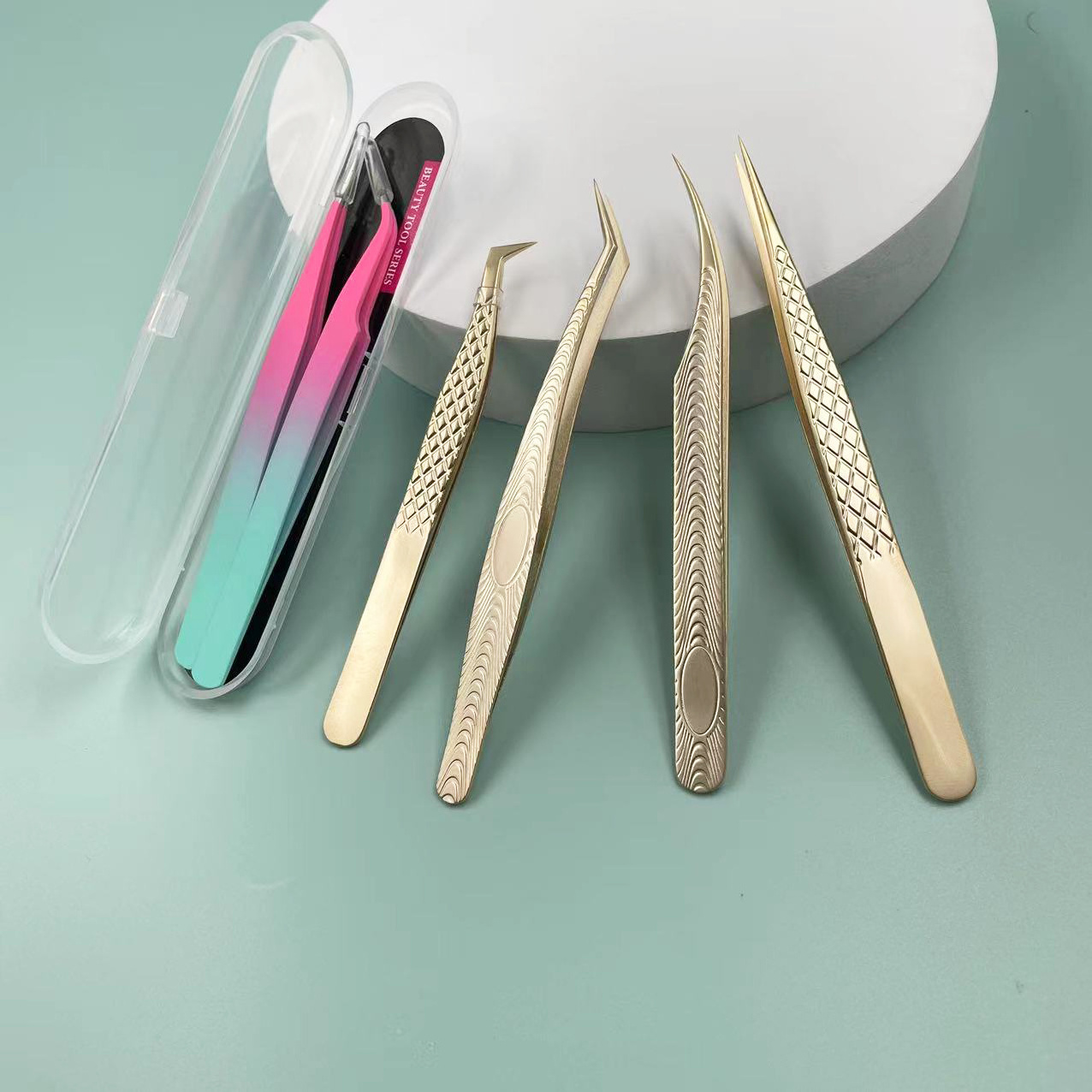 Grafted eyelash tweezers high-density planting eyelash peacock clamp flowering tweezers butterfly clamp elbow tweezers tool