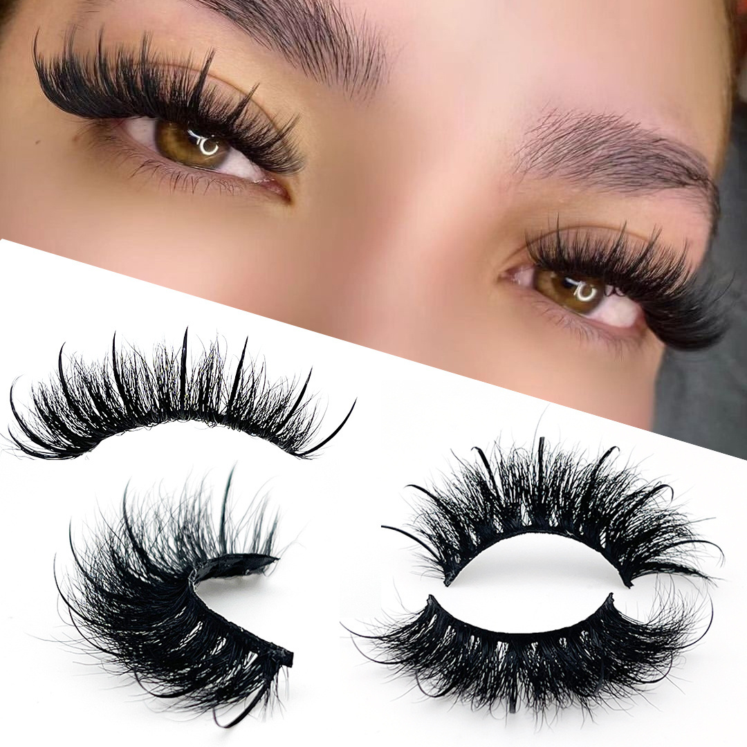 15mm Faux mink eyelashes wholesale Full Strip Lashes that look like eyelash extensions spiky wispy lashes