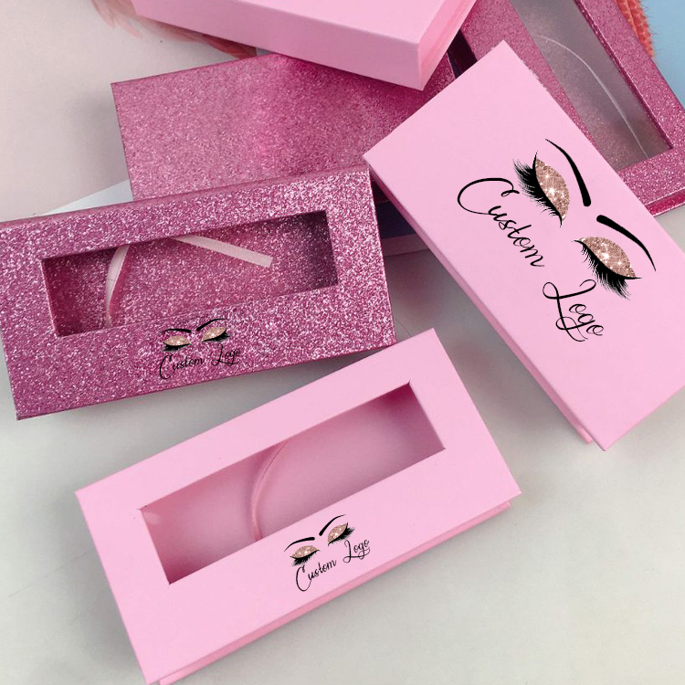 private label eyelash package lashbox packaging rhinestone eyelash box lovely 100% mink eyelashes packaging box OEM