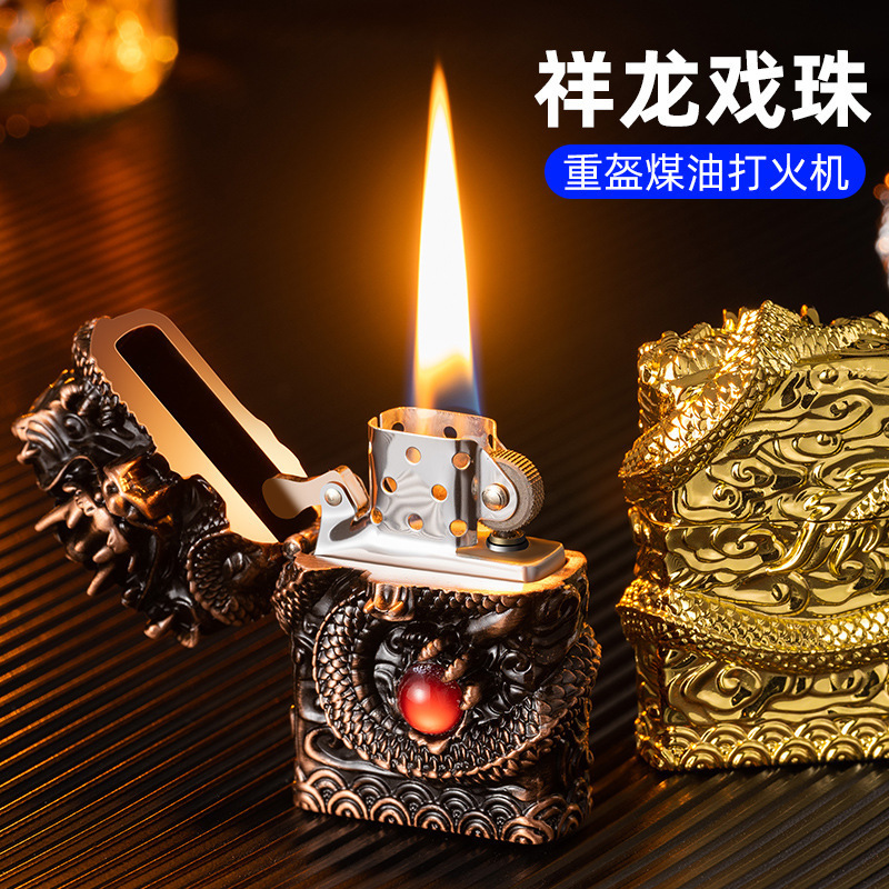 Relief grinding wheel kerosene lighter metal shell lighter