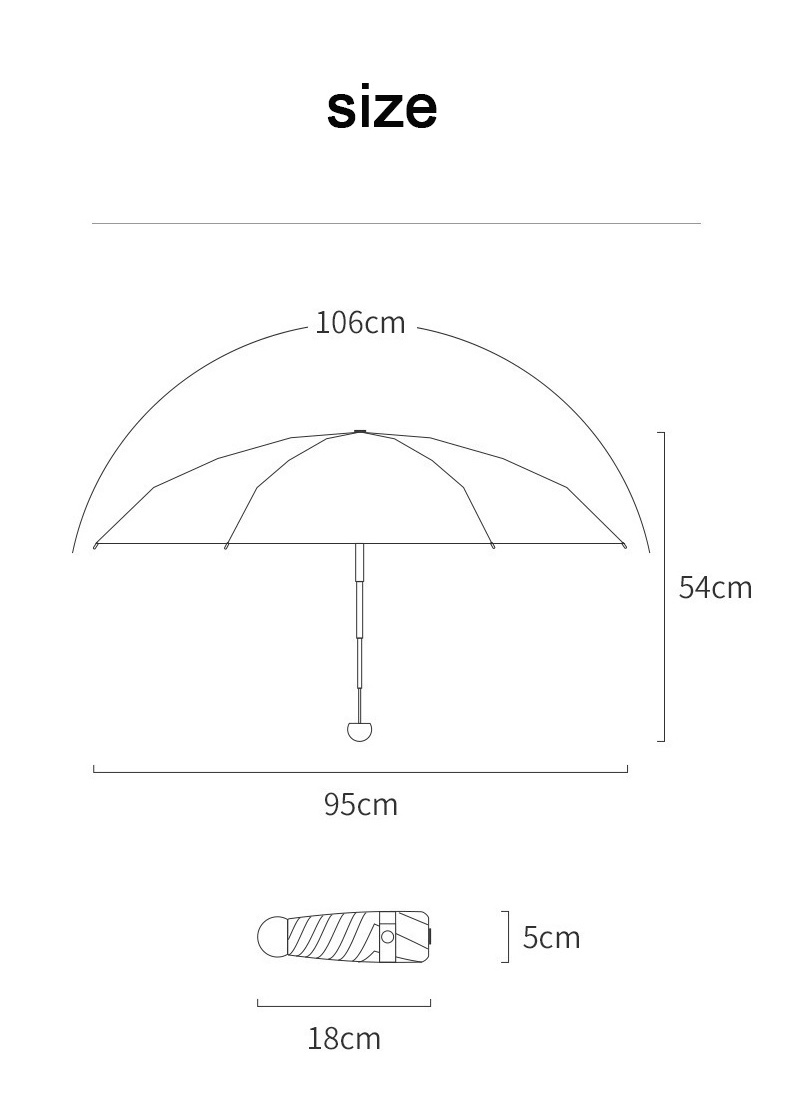 mini Travel sun&rain Umbrella - Lightweight Compact Parasol Umbrellas with 95% UV Protection for Men Women Multiple Colors