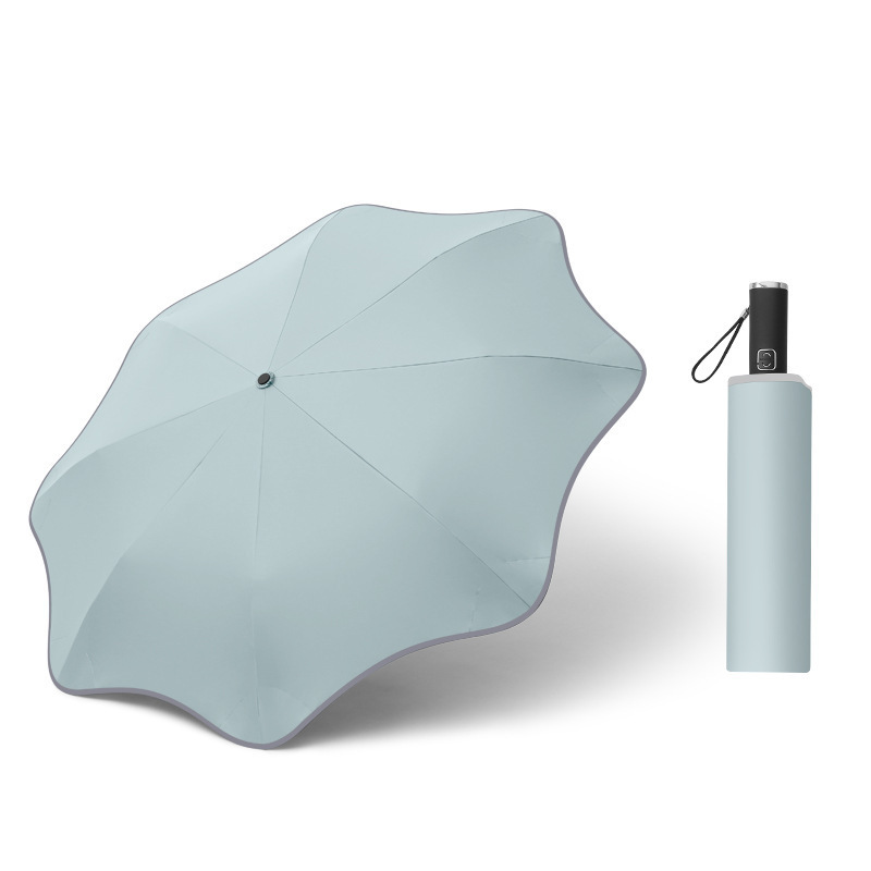 Fashion 3 fold full automatic Blunt Umbrella  with Safty Round Corner No Tips UV Protection new design umbrella