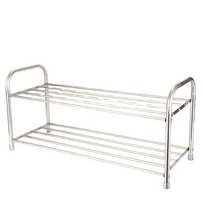 Stainless steel shoe rack assembly, simple storage rack behind the door, two layers of dustproof and economical shoe cabinet