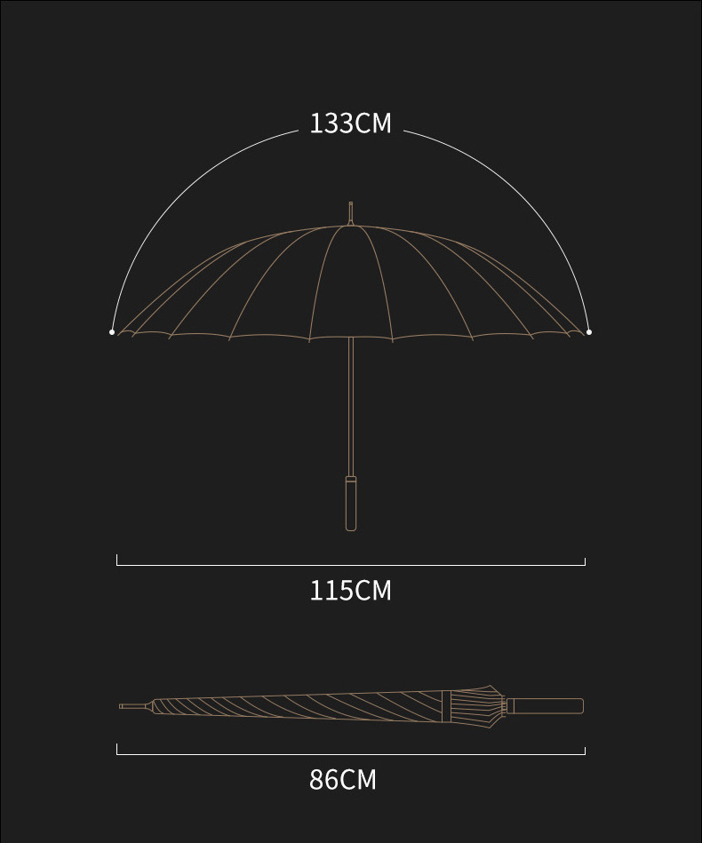 Umbrella new color matching handle 24 bone automatic umbrella