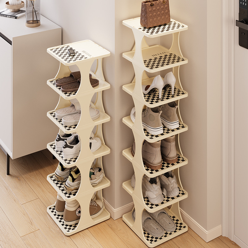 Simple shoe rack saves space and layered entrance shoe rack