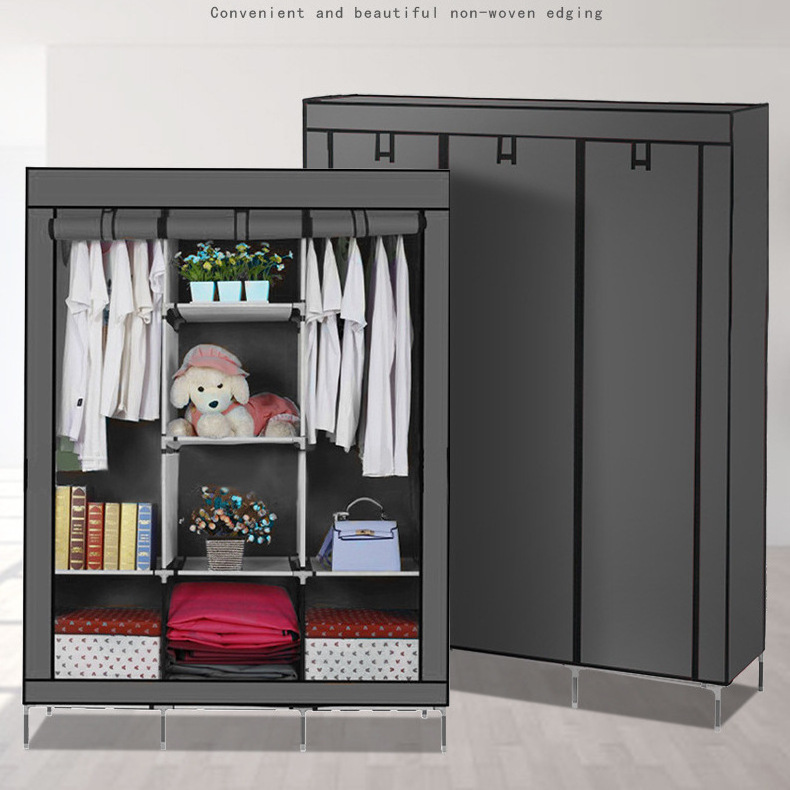 Hot selling fabric wardrobe Simple non-woven fabric wardrobe Reinforced storage wardrobe