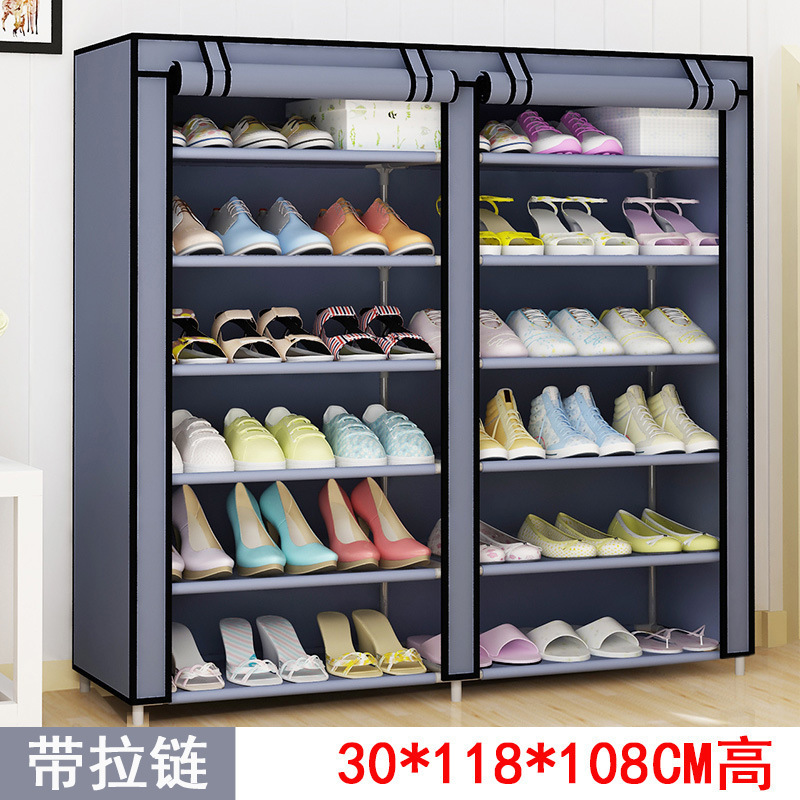 Fashion creative shoe rack reinforced with steel pipes