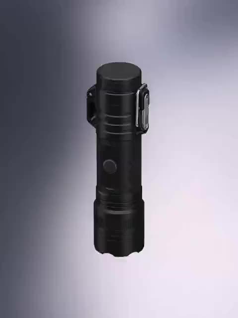 Multifunctional outdoor flashlight cigarette lighter charging dual arc lighter