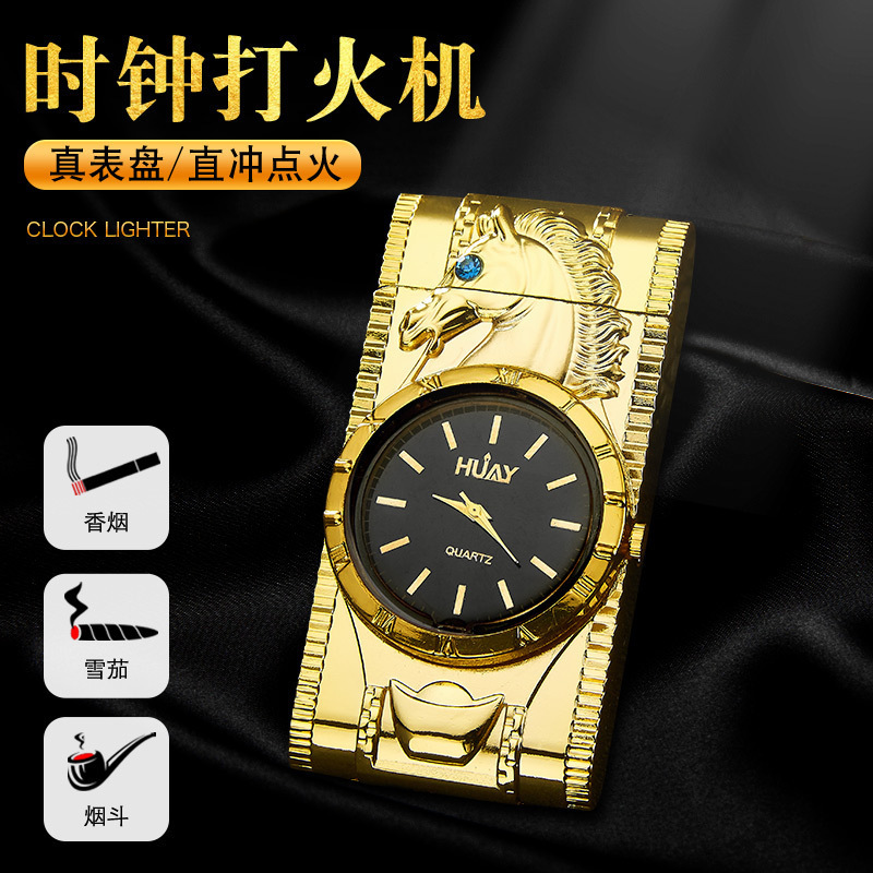 Cross border personalized clock inflatable lighter gift manufacturer direct sales