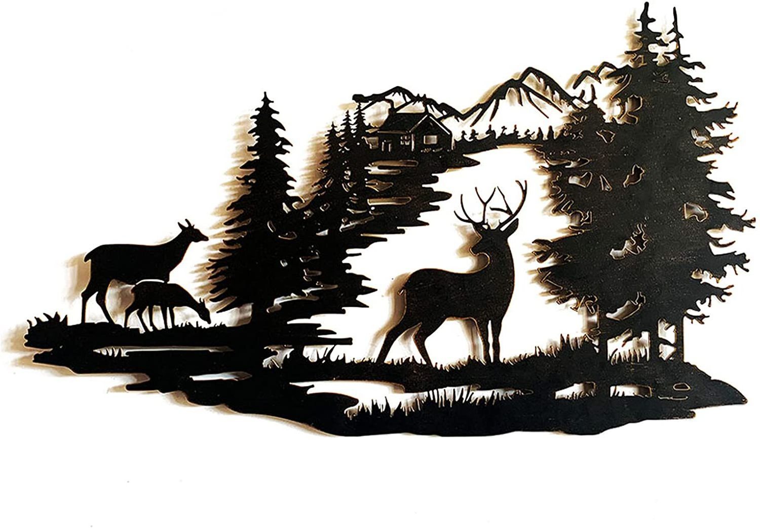 Art interior wall art forest deer home decor