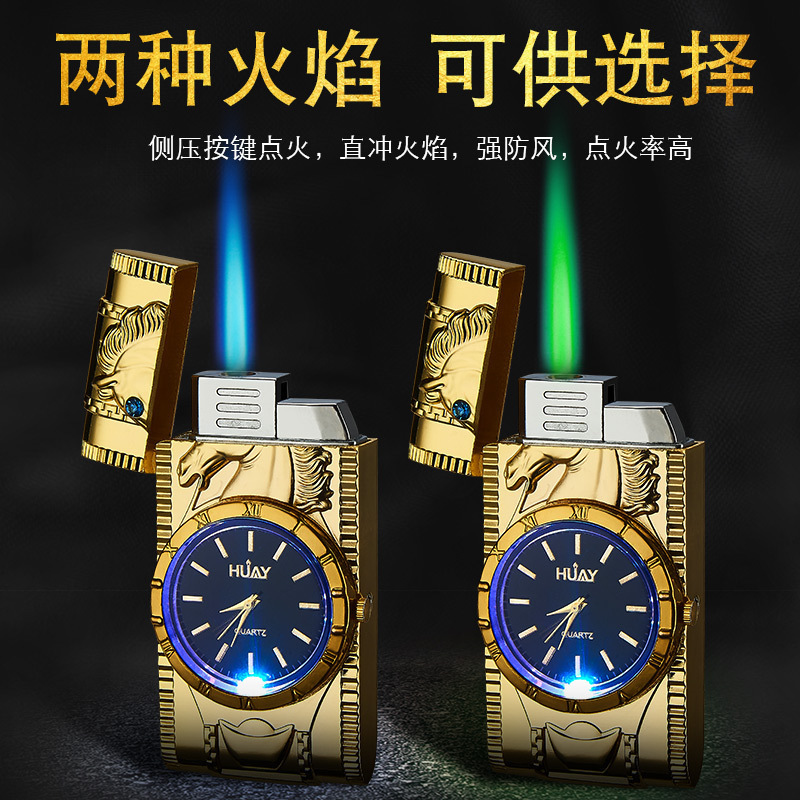 Cross border personalized clock inflatable lighter gift manufacturer direct sales