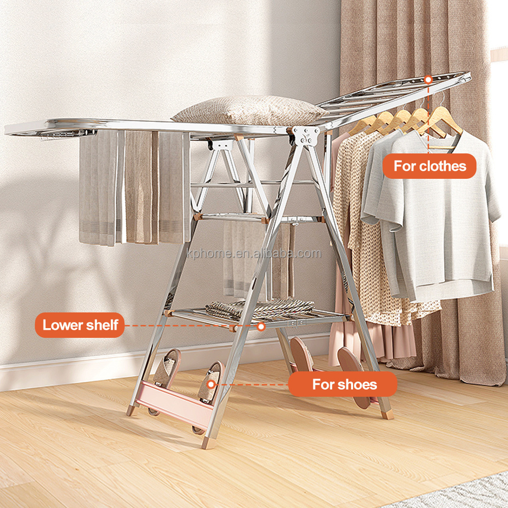 Simple and practical household folding floor drying rack