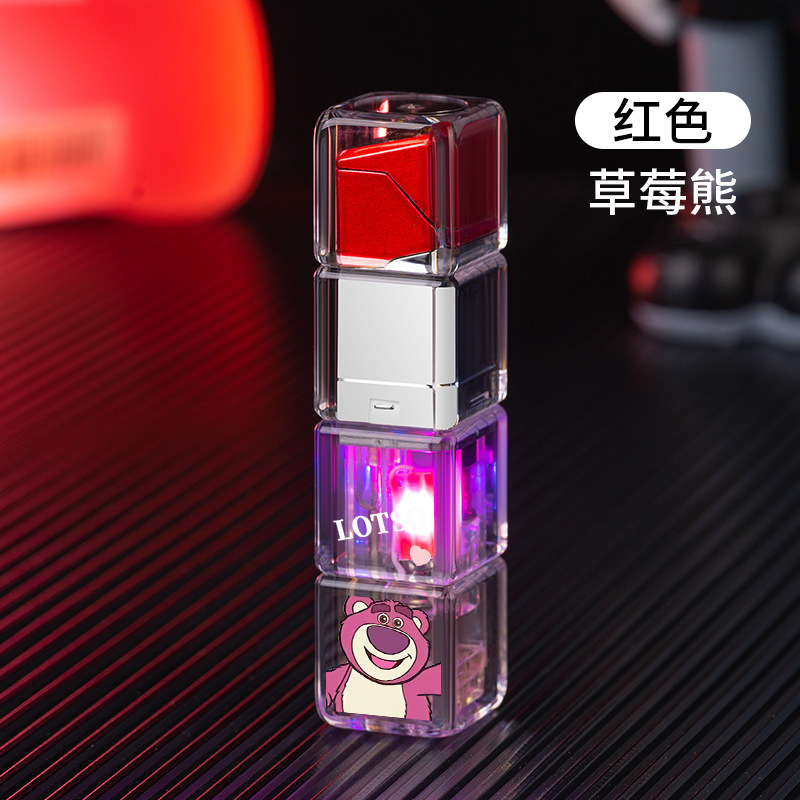 Transparent Inflatable Windproof Lighter Dice Flashlight Lighter