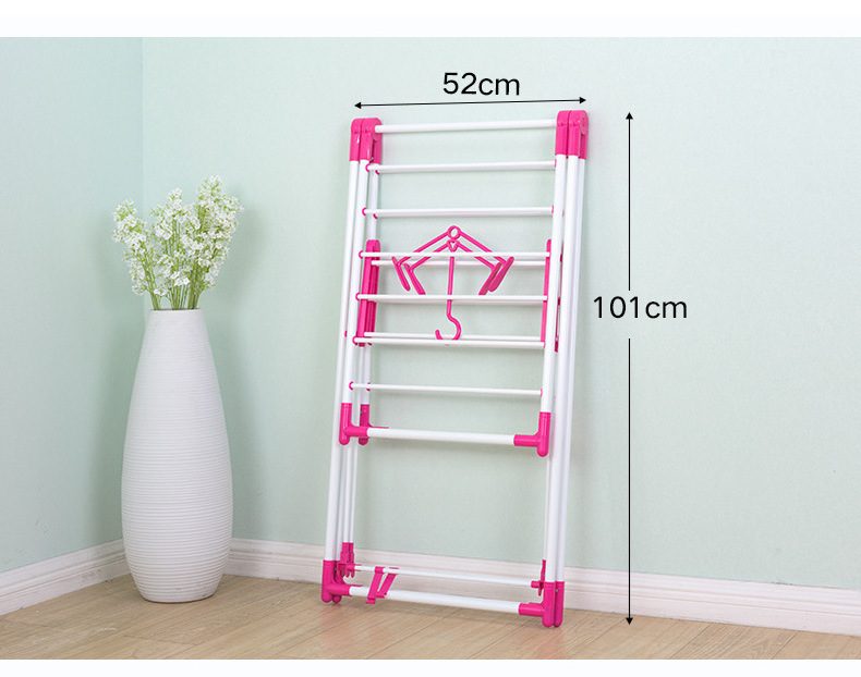 Clothes rack floor-to-ceiling folding mobile towel rack baby diaper rack