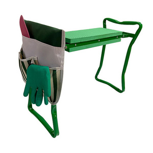 Heavy Duty Garden Seat Stool  Folding Bench with Large Tool Pocket and Soft EVA Kneeling Pad for Gardening