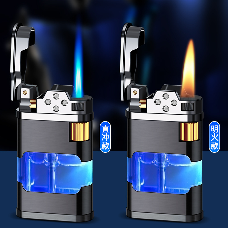 Inflatable direct fire lighter with light