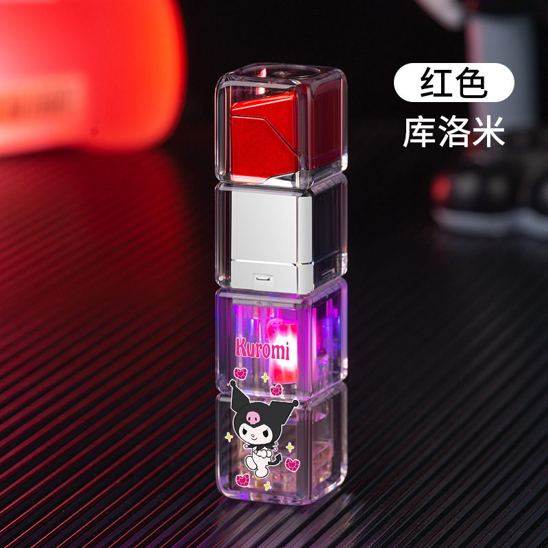 Transparent Inflatable Windproof Lighter Dice Flashlight Lighter