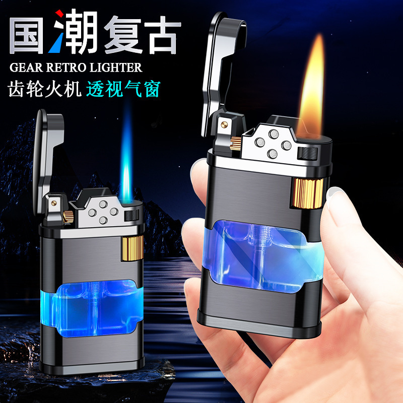 Inflatable direct fire lighter with light