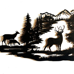 Art interior wall art forest deer home decor