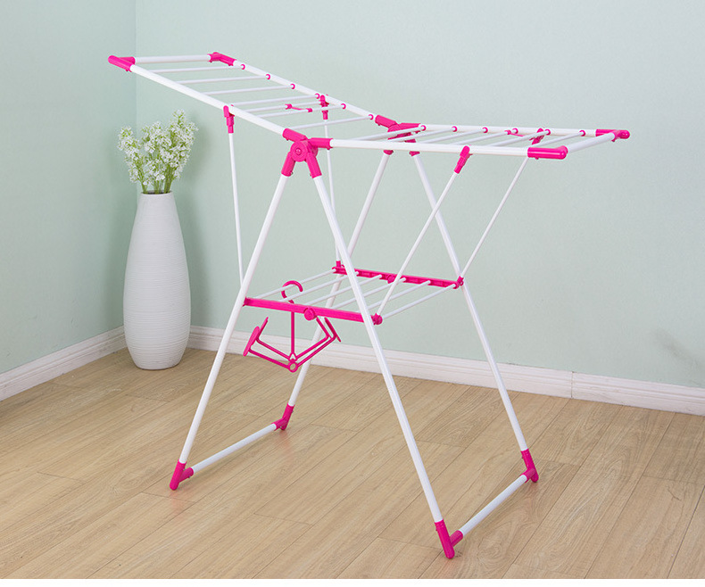 Clothes rack floor-to-ceiling folding mobile towel rack baby diaper rack