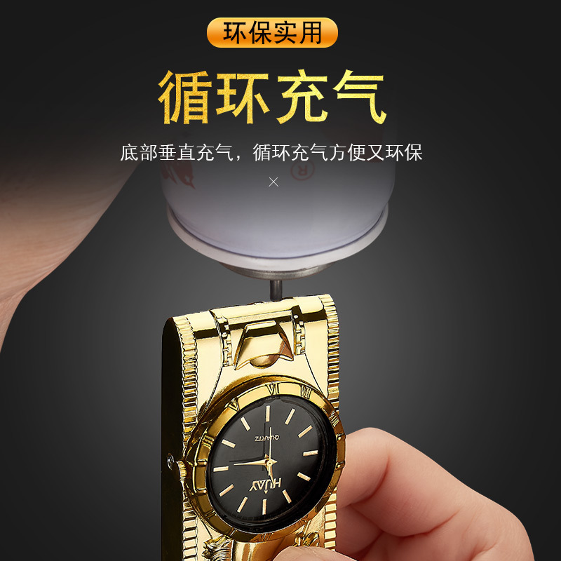 Cross border personalized clock inflatable lighter gift manufacturer direct sales