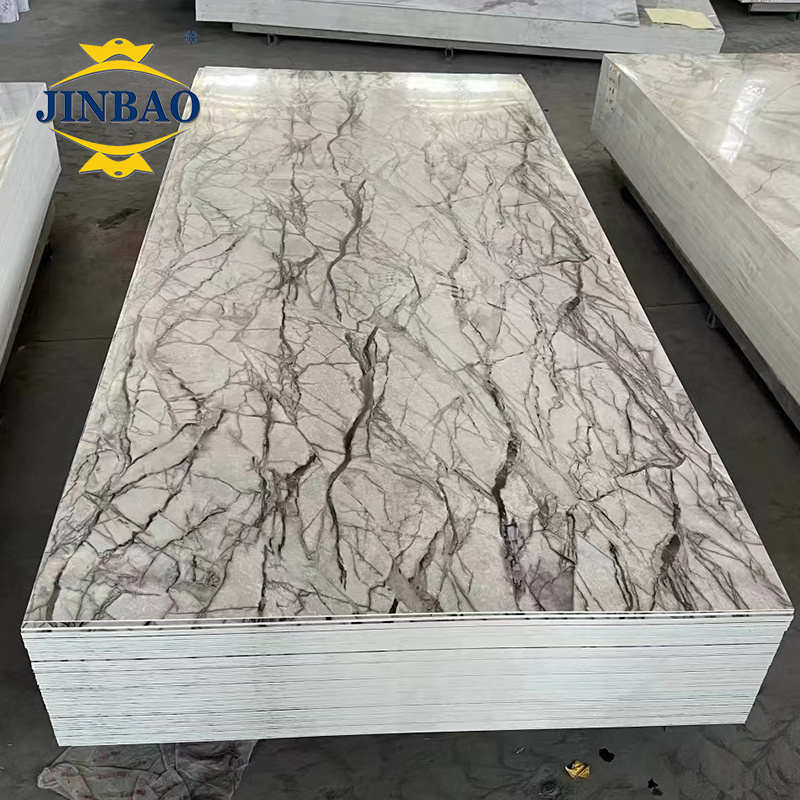 JINBAO 4x8 3d stone price interior decoration plastic uv board pvc wall panel  pvc marble panel sheet