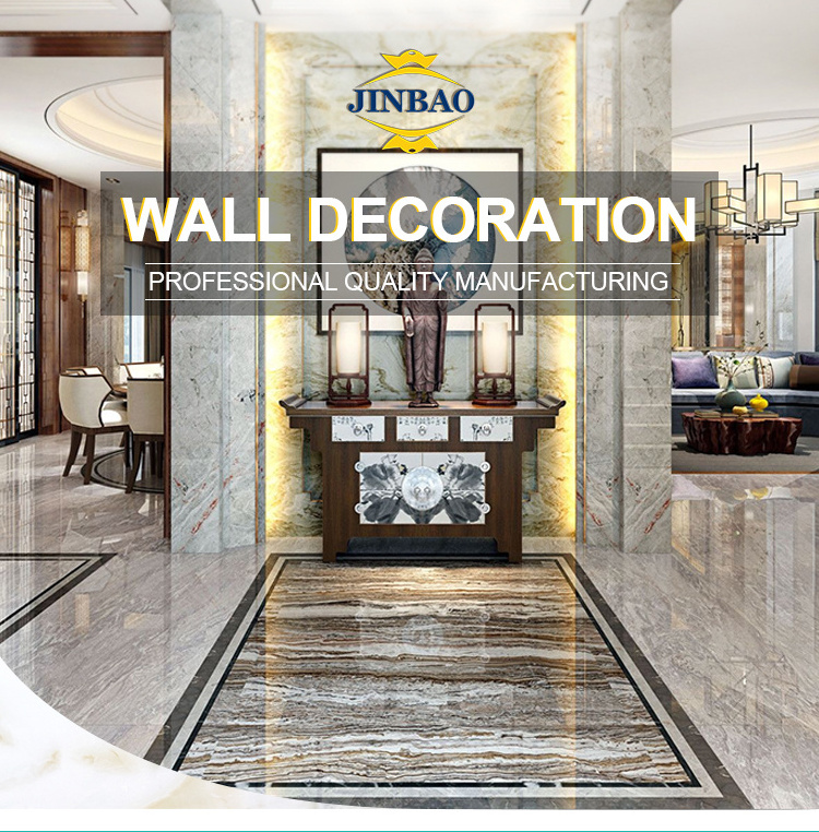 JINBAO 4x8 3d stone price interior decoration plastic uv board pvc wall panel  pvc marble panel sheet