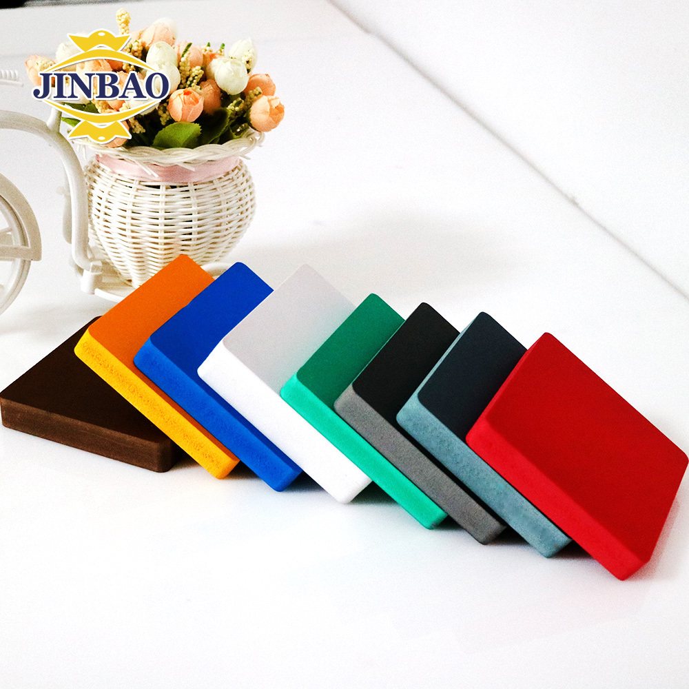 JINBAO furniture snow white hard glossy surface 4x8 density cabinet 18mm PVC celuka board