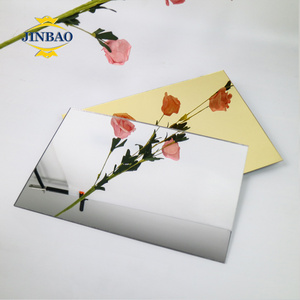 JINBAO factory 1220*2440mm 1000*2000mm 1mm 1.8mm Back with adhesive rose gold silver gold  mirror acrylic sheet