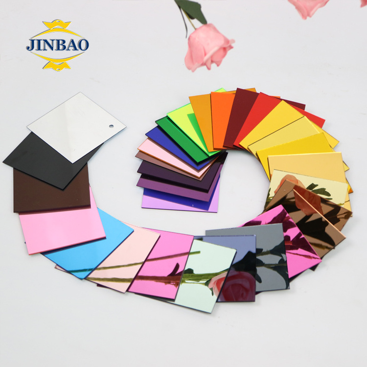 JINBAO factory 1220*2440mm 1000*2000mm 1mm 1.8mm Back with adhesive rose gold silver gold  mirror acrylic sheet