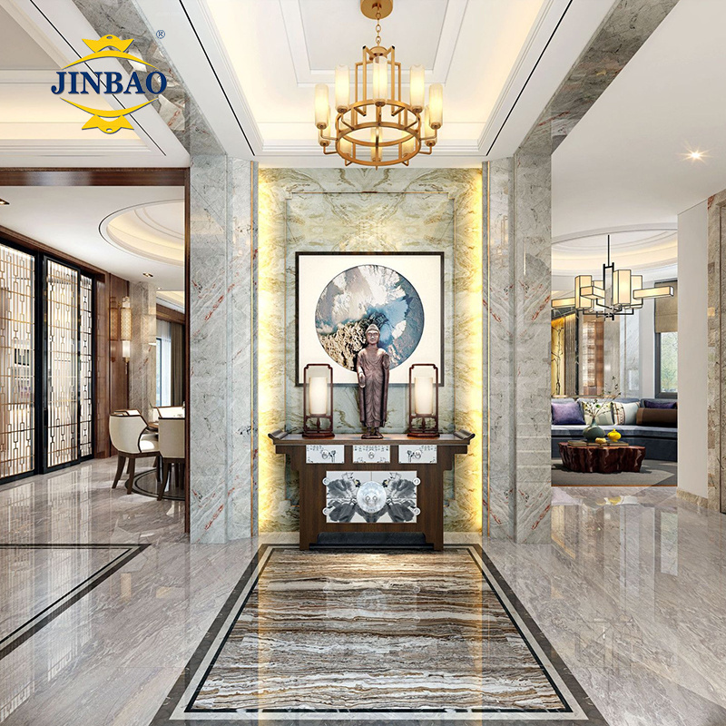 JINBAO waterproof pvc wood effect 1.22*2.44 2.5mm 2.4mm 2.8mm pvc panel marble sheet marble glossy wall panel