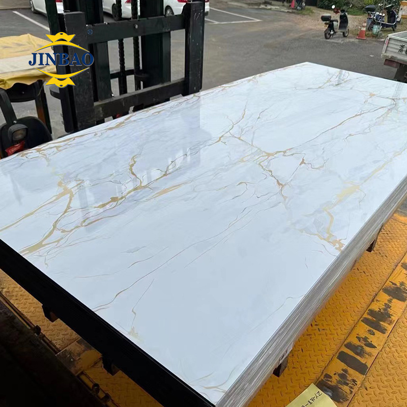 JINBAO High Quality Decorative Marble Alternative PVC UV Marble Sheet Coating uv Wall Panel