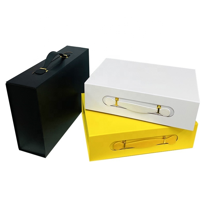 Custom luxury white yellow magnet Cosmetic clothing paper packaging box foldable Cardboard magnetic closure gift boxes with logo